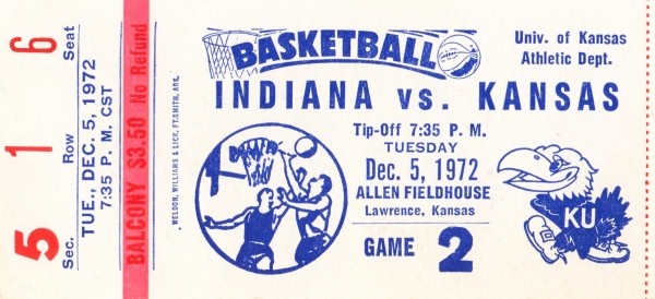 1972_College_Basketball_Kentucky vs. Indiana_Allen Fieldhouse_Lawrence KS Print